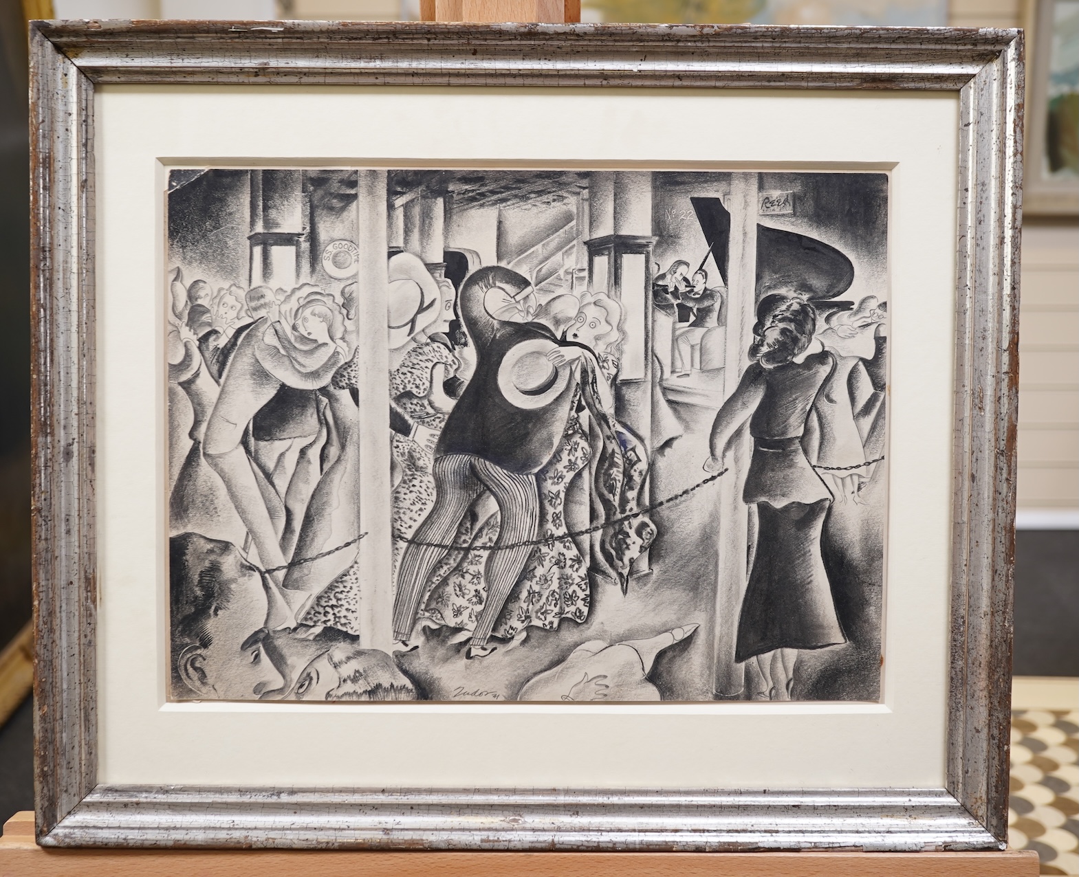 Charles Tudor, American (1903-1970), 'Figures on the dancing floor (SS Good Time)'